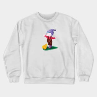 Garden Gnome with pear Crewneck Sweatshirt